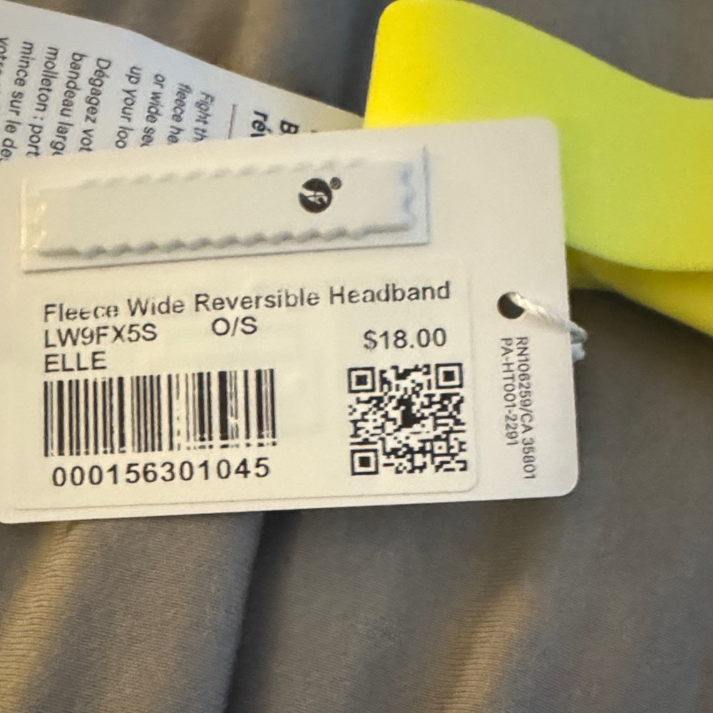 Lululemon Yellow Wide Reversible Wide Fleece Headband NWT - Picture 4 of 7